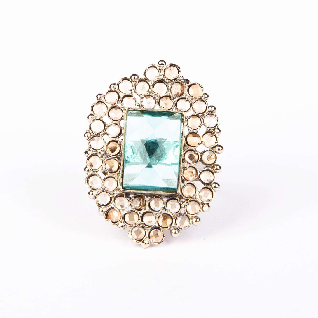 Cushion Cut Green Stone Ring