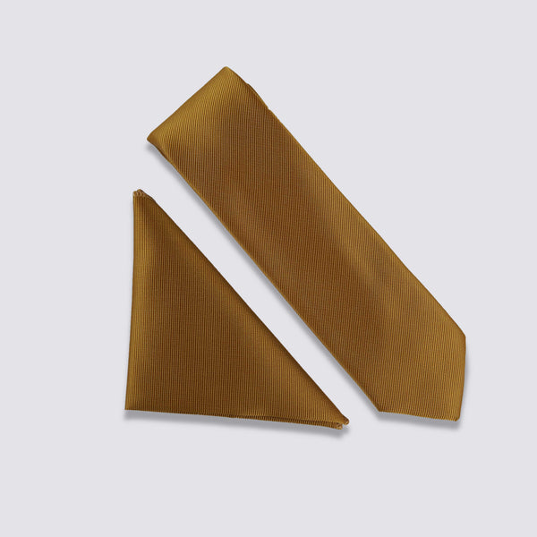 MUSTARD TIE & POCKRT SQUARE