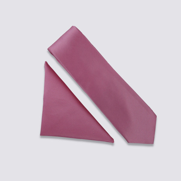 ROSE PINK TIE & POCKRT SQUARE