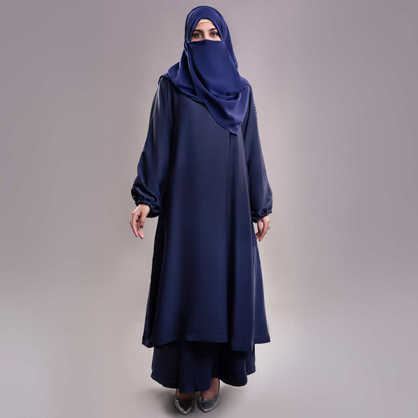 STYLISH NAVY BLUE ABAYA(RB871)
