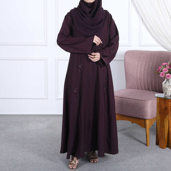 ELEGANT INDIGO EMBROIDERED ABAYA(RB901)