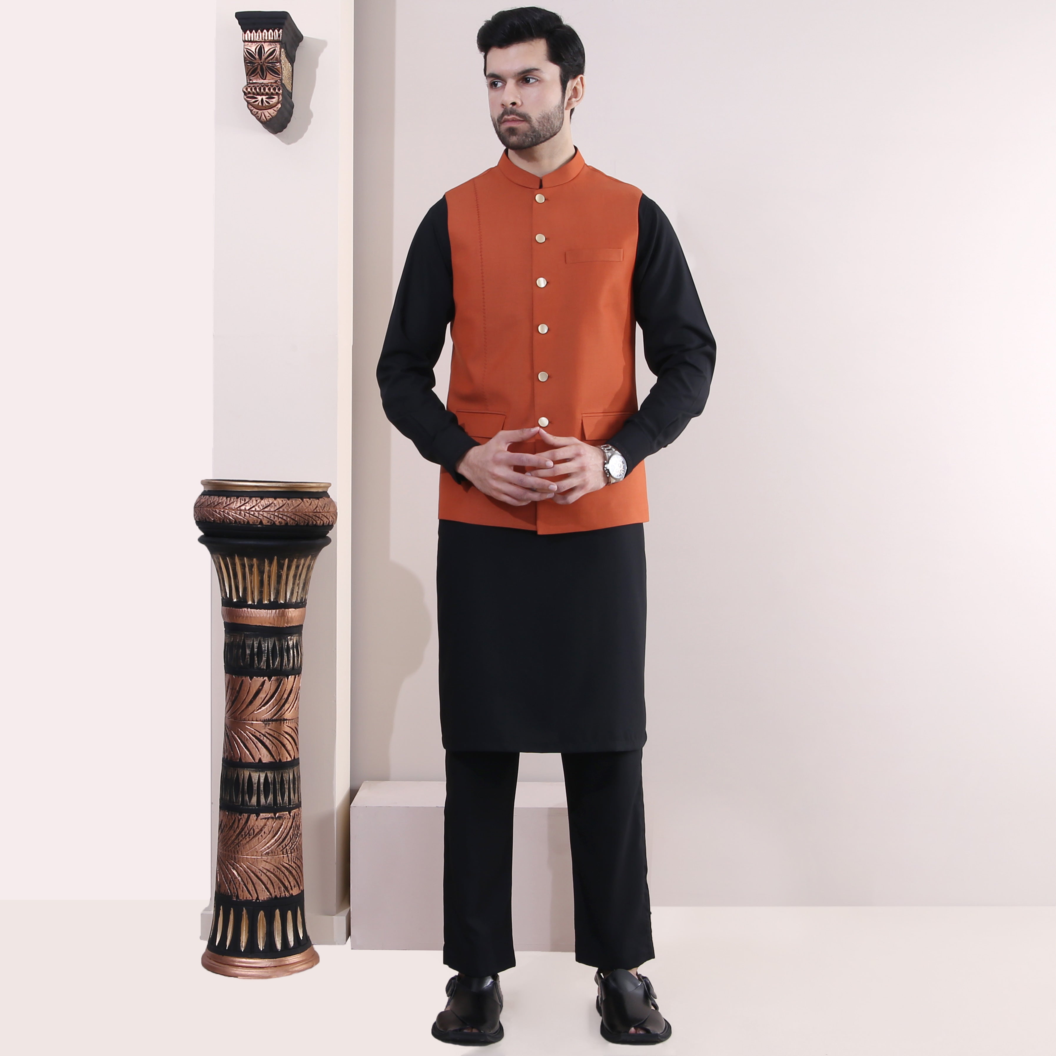 TANGERINE PATTERN WAIST COAT