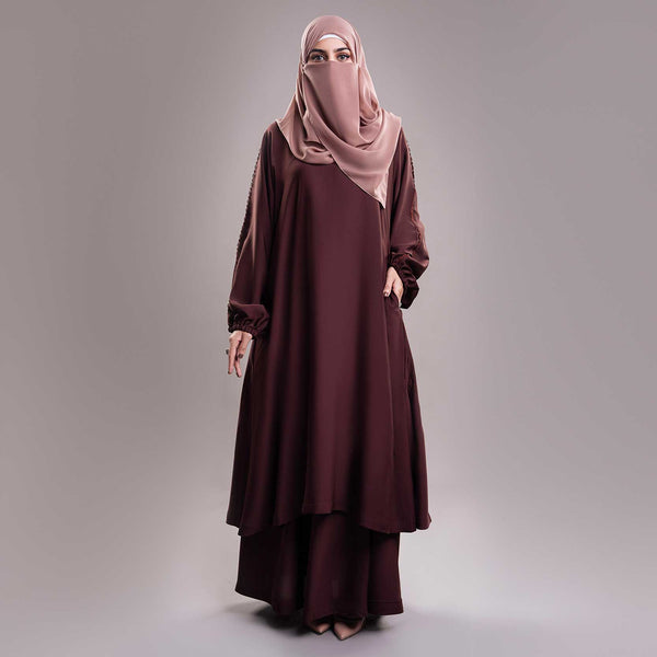 STYLISH BERRY ABAYA(RB871)