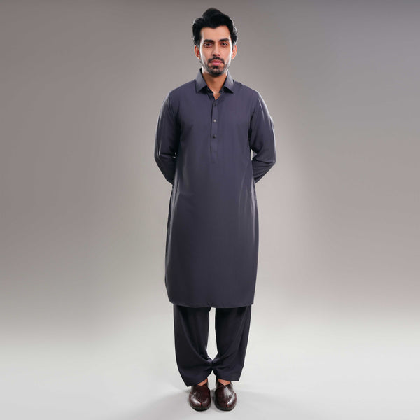 CHARCOAL WEAVE WASH & WEAR SUIT(ART237)