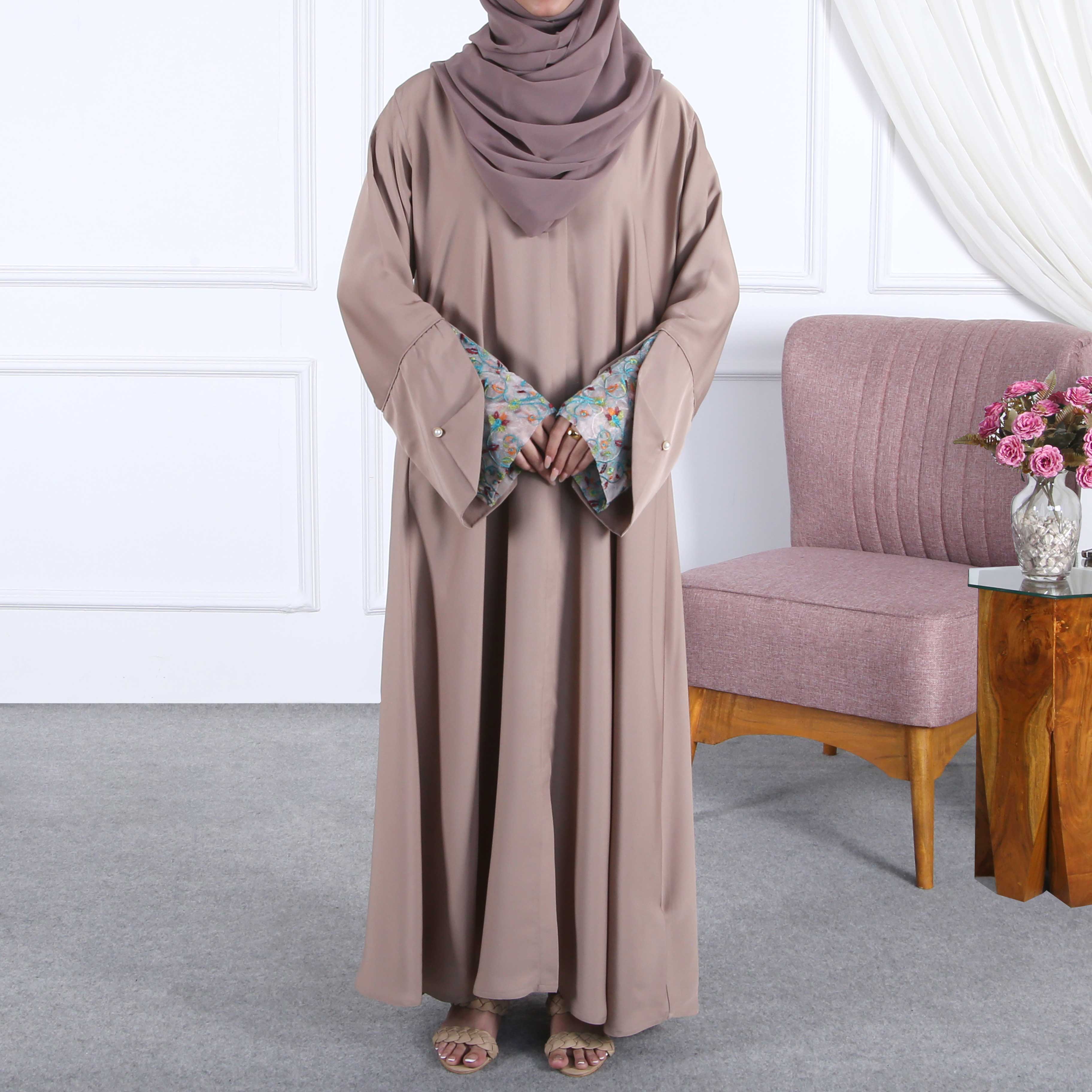 SOPHISTICATED ROSY BROWN ABAYA(PR891)