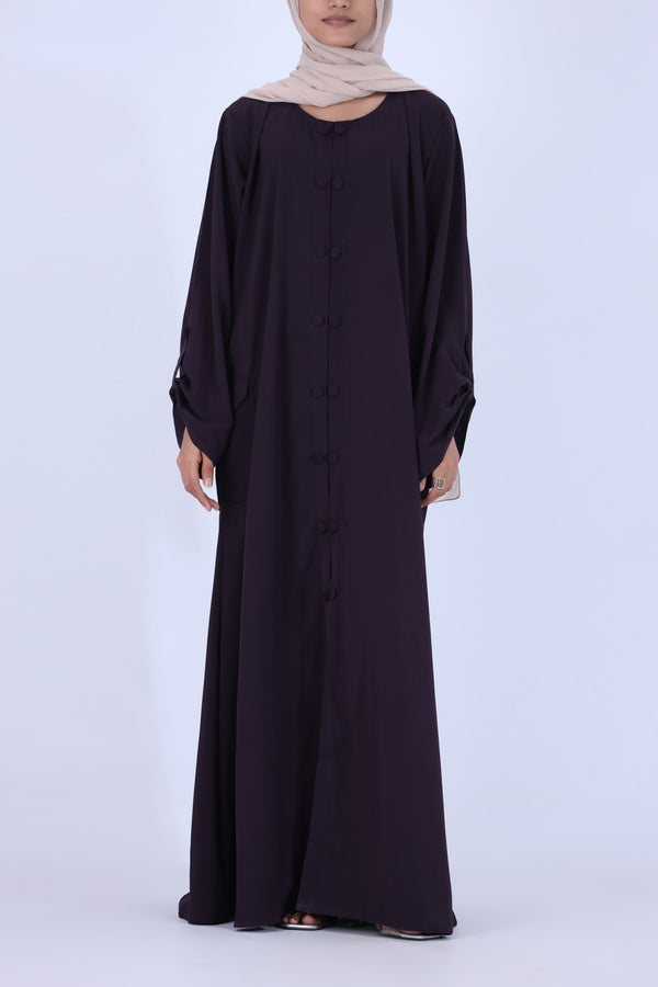 AUBERGINE TRENCH ABAYA