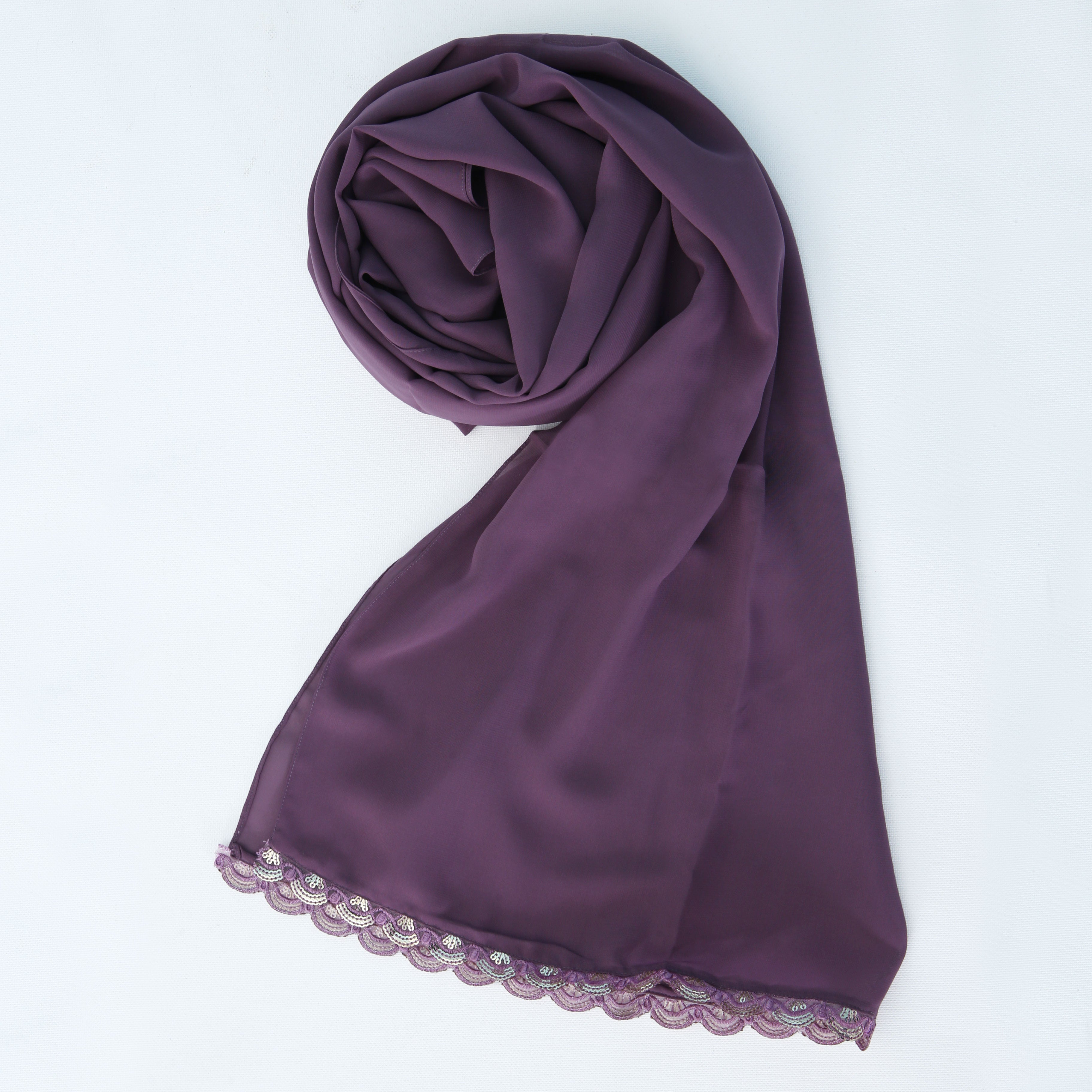 DARK MOUVE LACE HIJAB