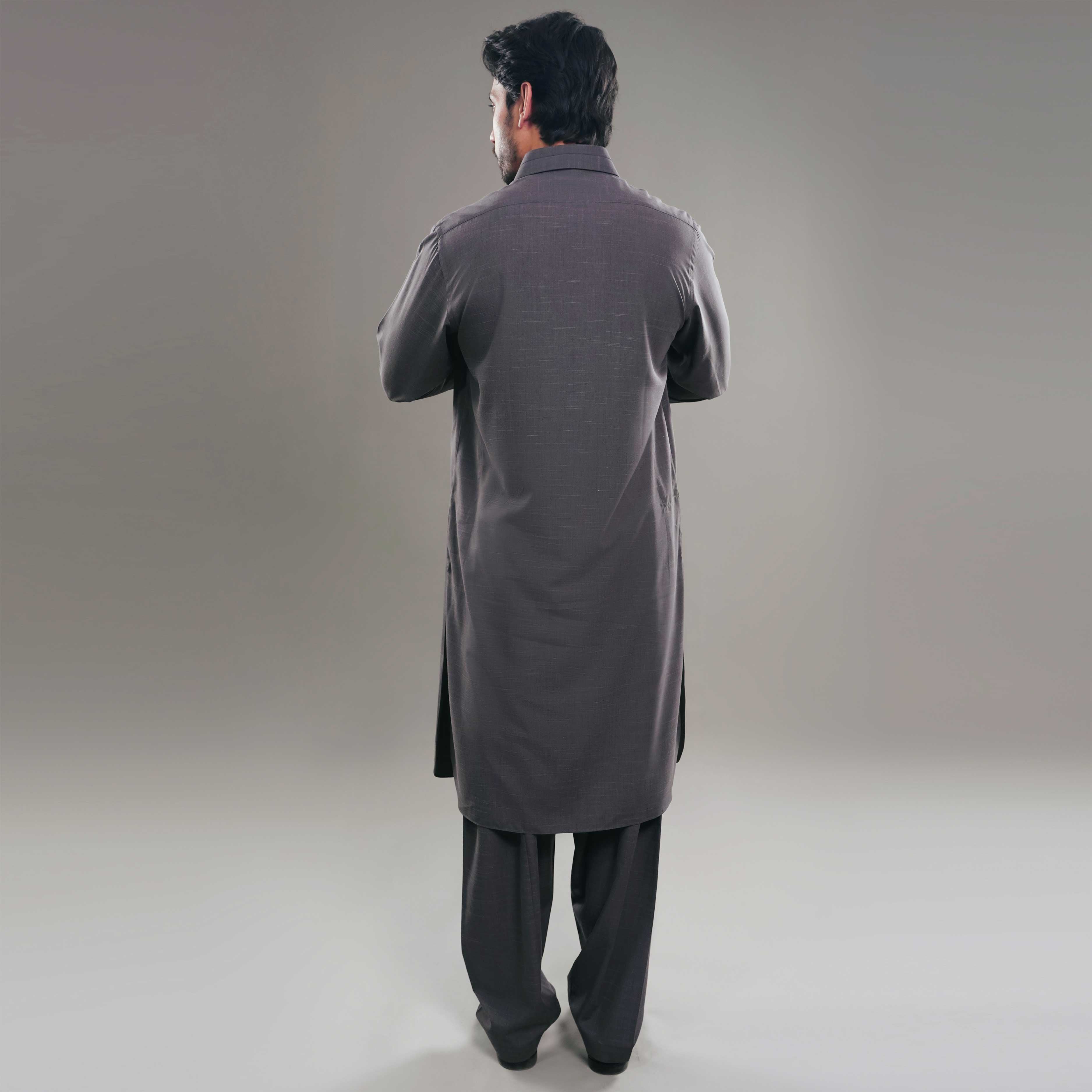 CHARCOAL WEAVE WASH & WEAR SUIT(ART237)