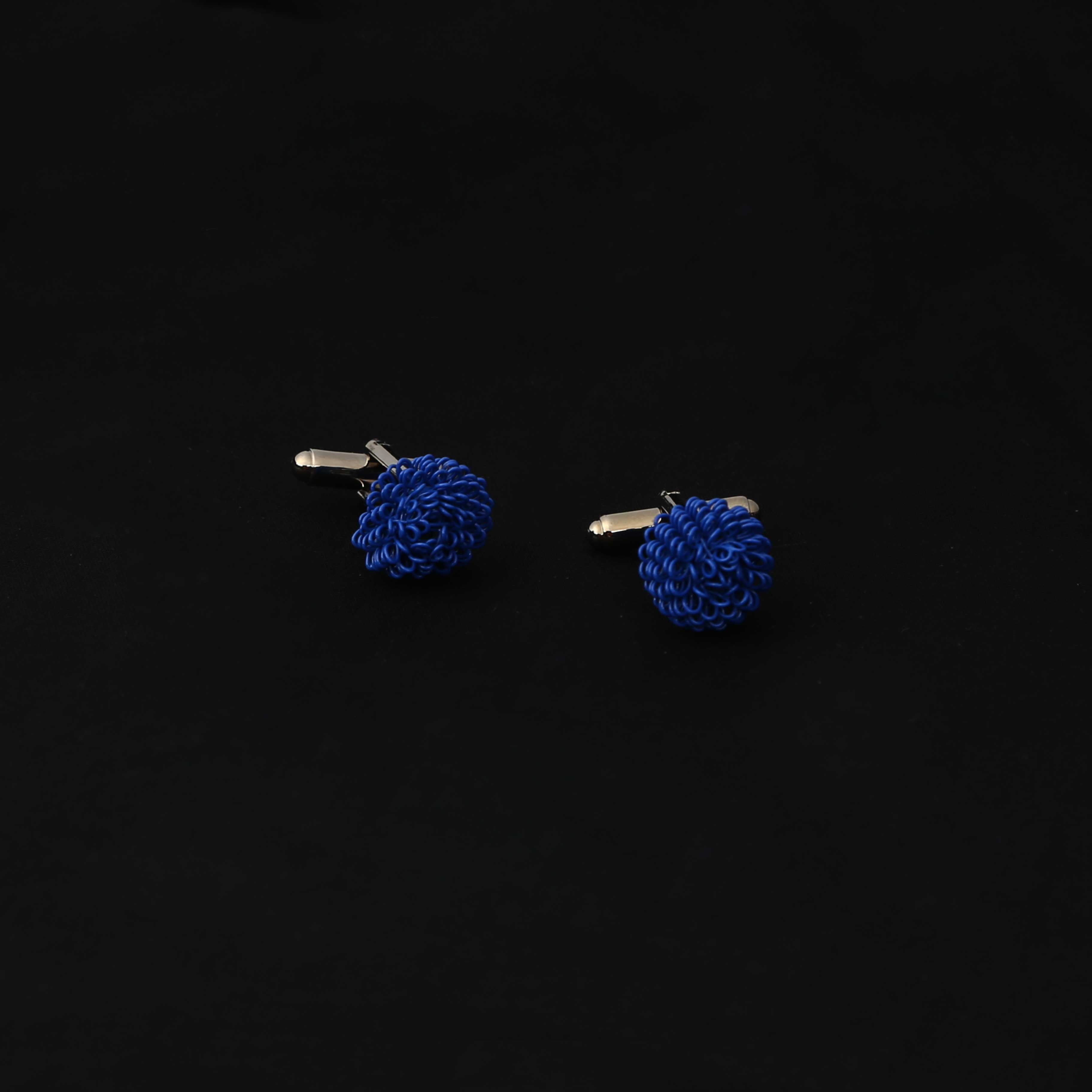BLUE FLORAL CUFFLINKS