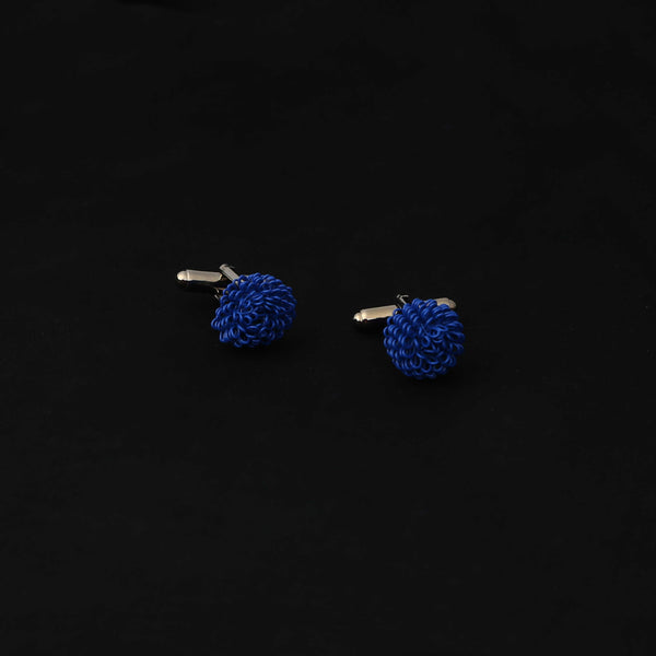 BLUE FLORAL CUFFLINKS