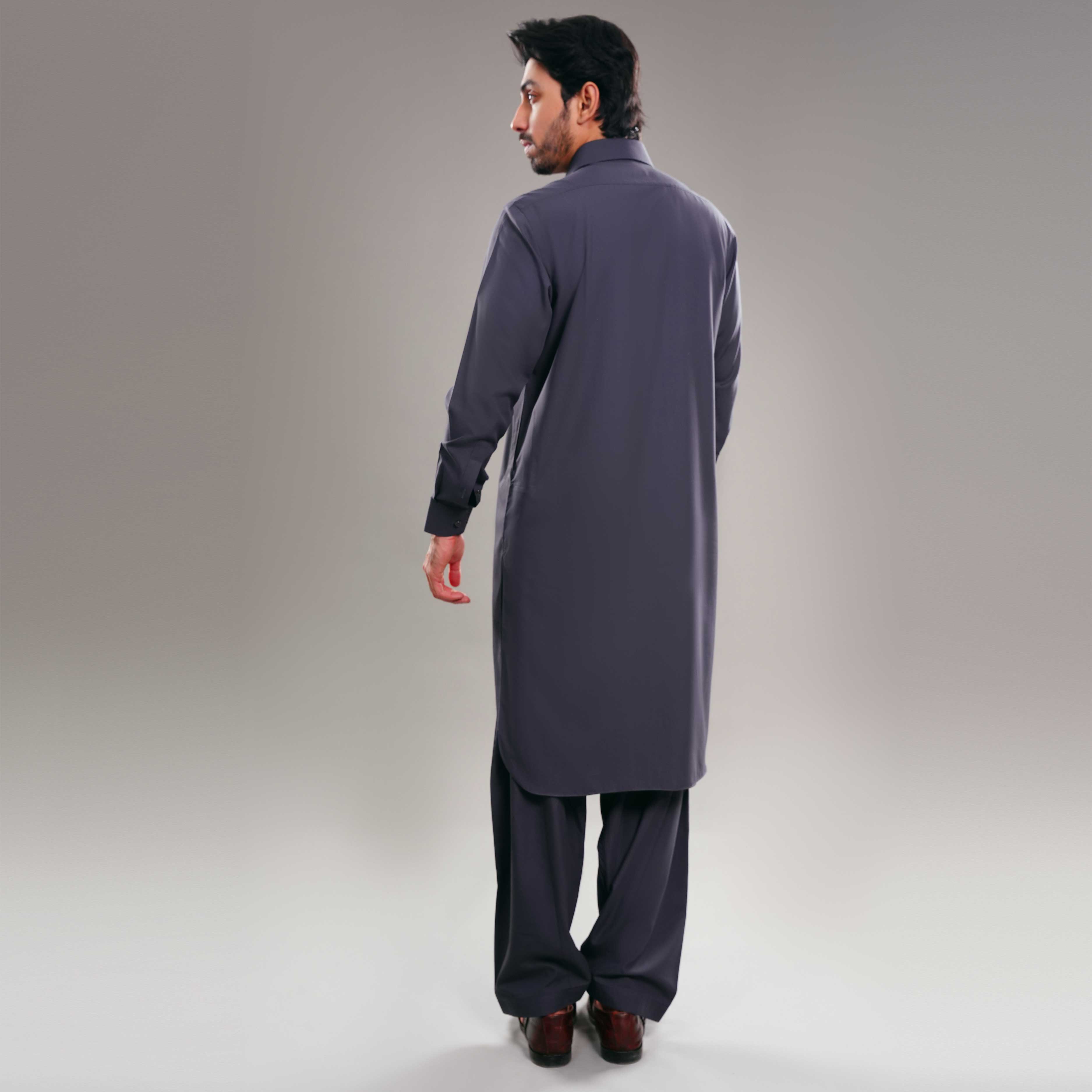 CHARCOAL WEAVE WASH & WEAR SUIT(ART237)