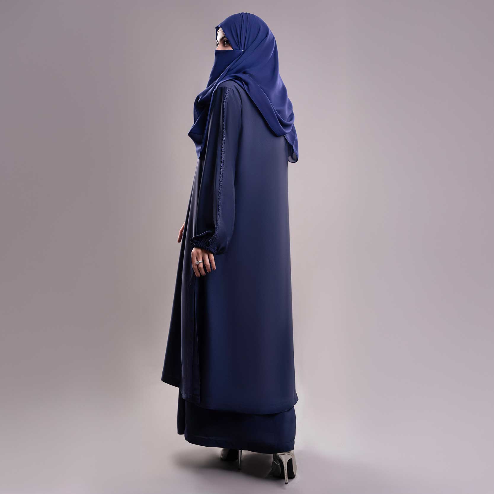 STYLISH NAVY BLUE ABAYA(RB871)