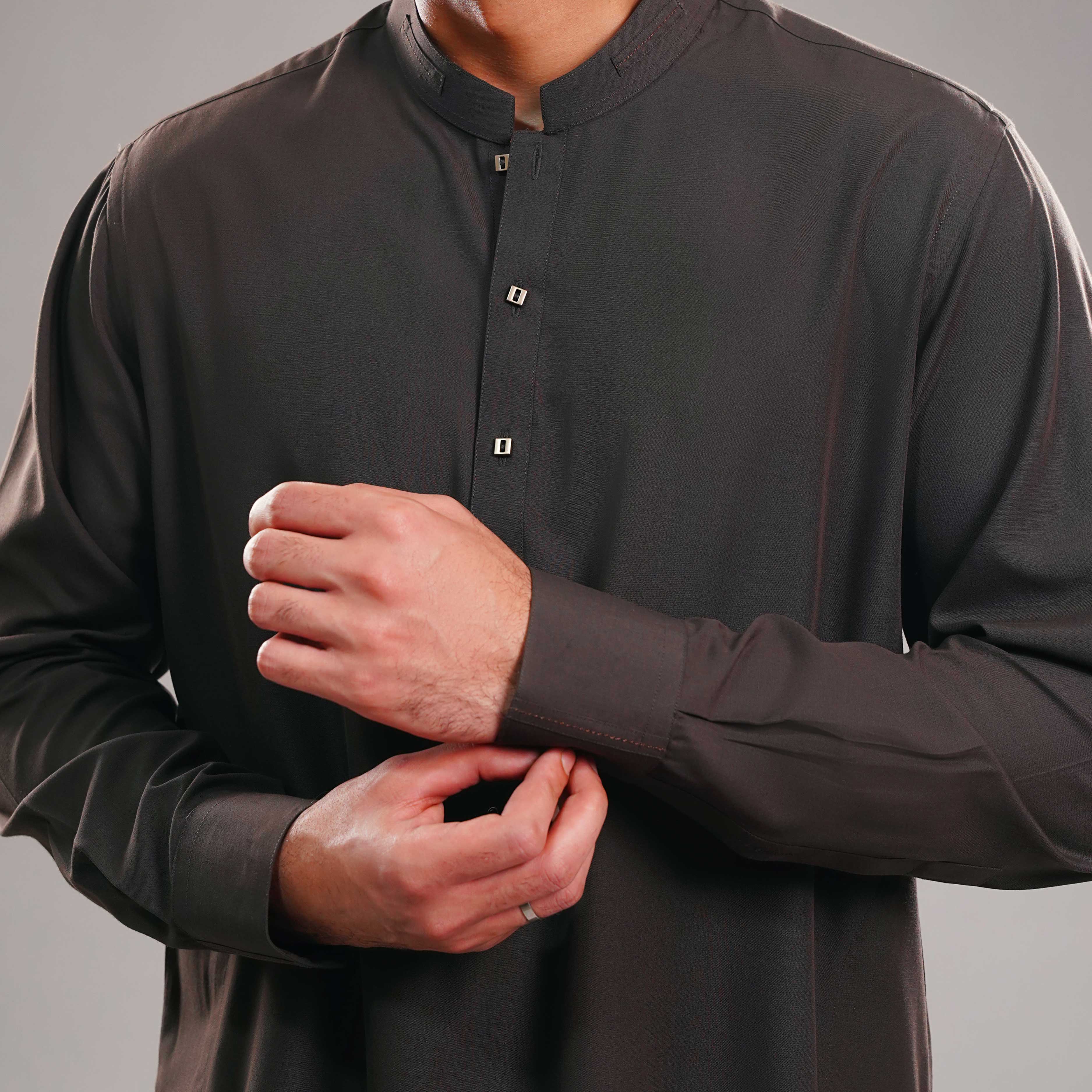 SLUB TEXTURED BROWN WASH WEAR SHALWAR(ART249)