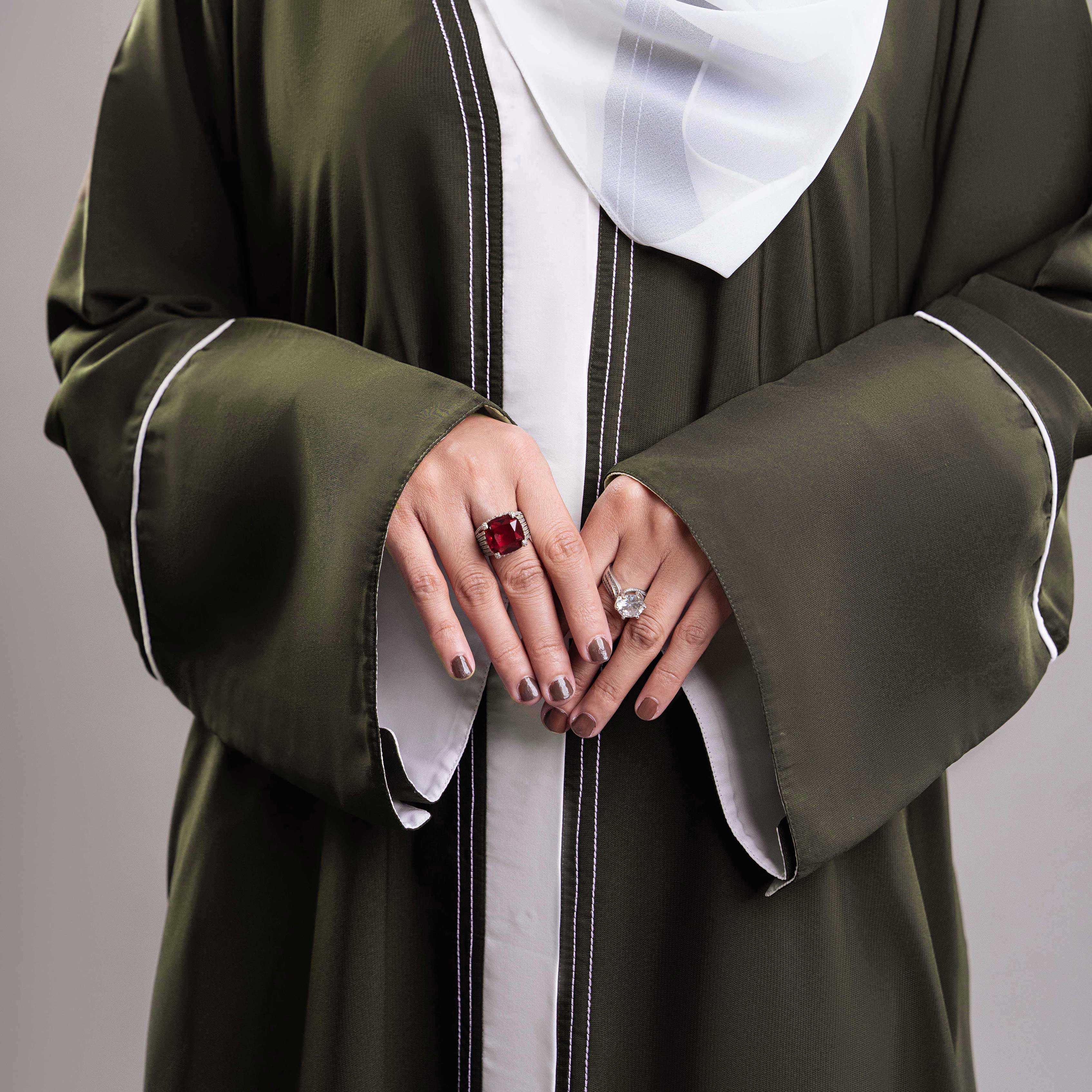 OLIVE GREEN ABAYA(PR896)