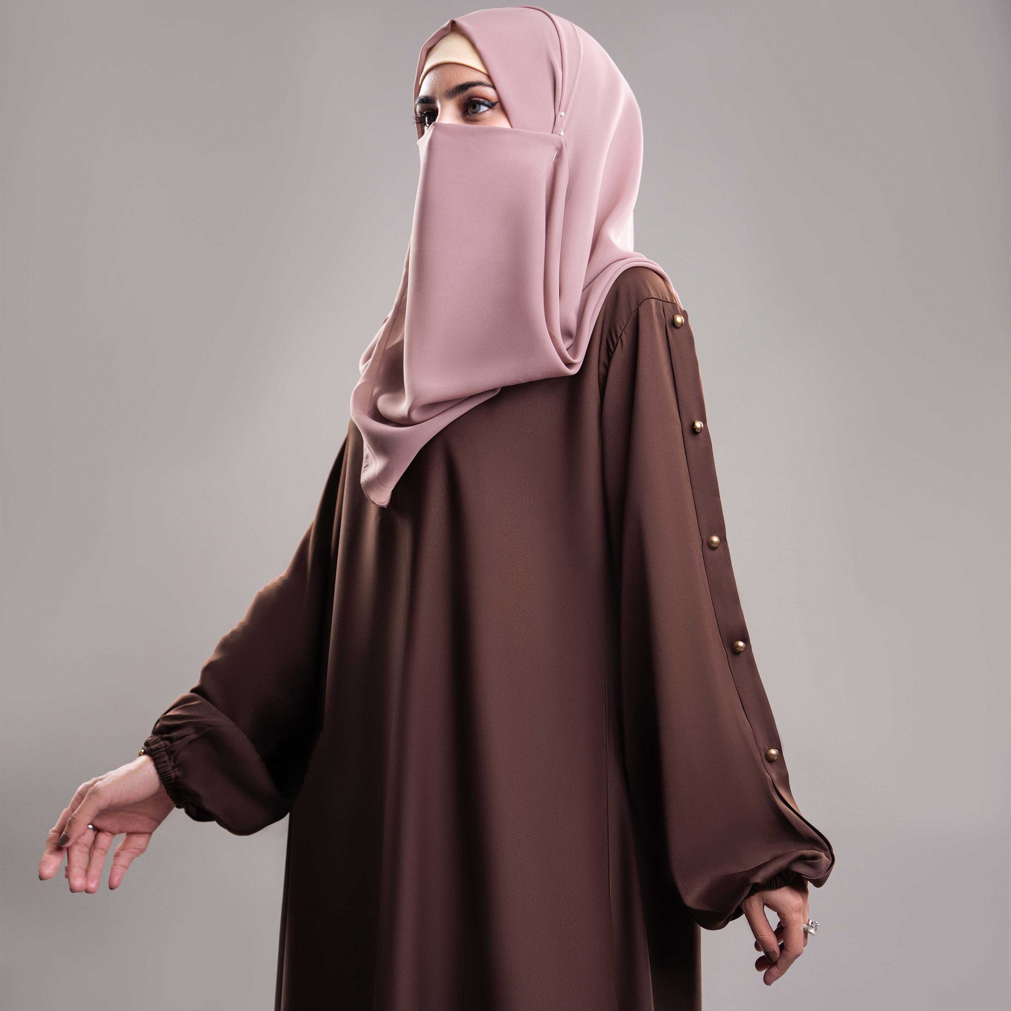 CHOCOLATE BROWN ABAYA(PR853)