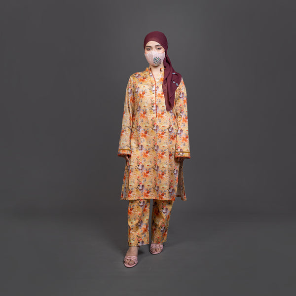 GOLDEN BLOSSOM LAWN 2PC (ST1007)