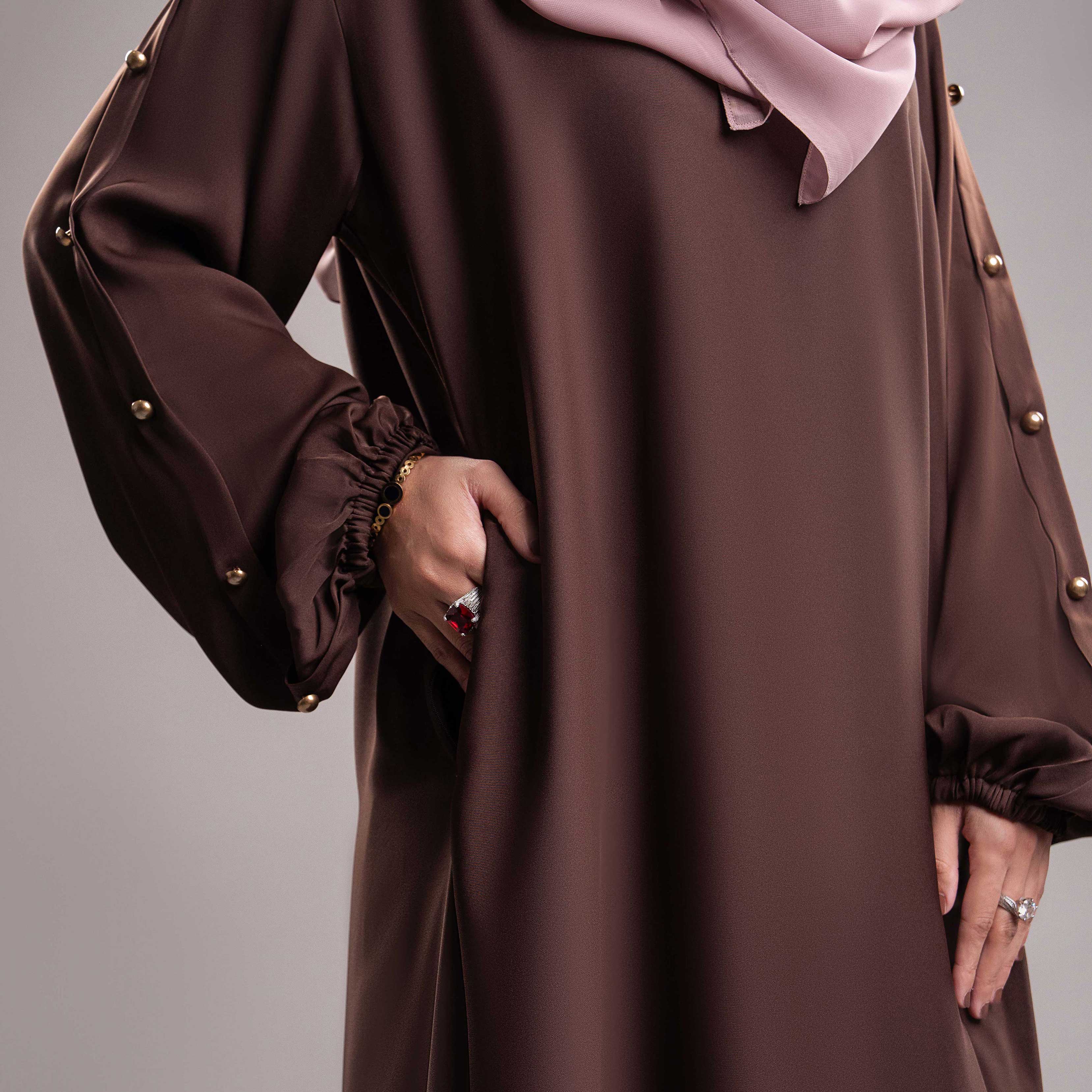 CHOCOLATE BROWN ABAYA(PR853)