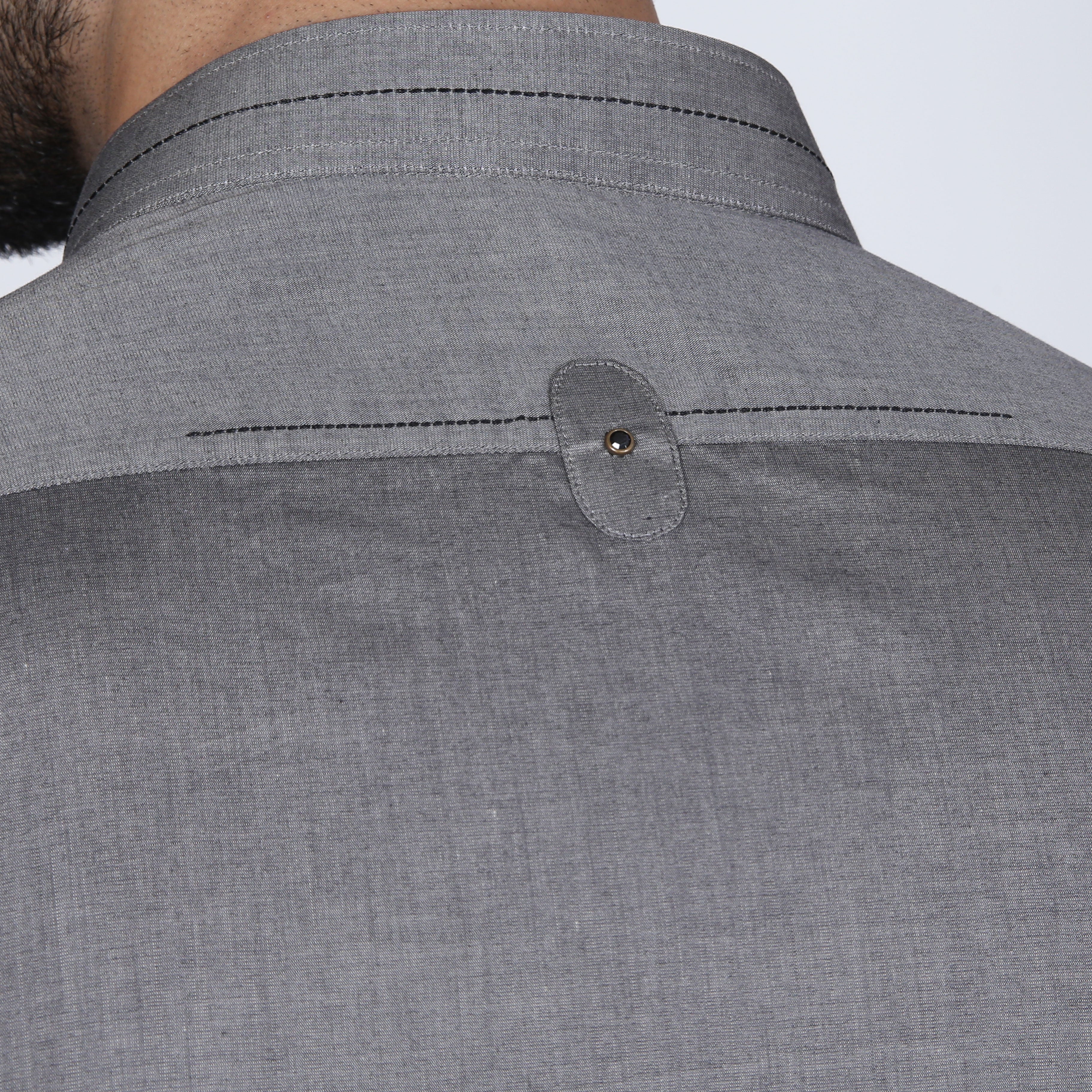 SMOKE GREY STITCHED COTTON SUIT (ART156)