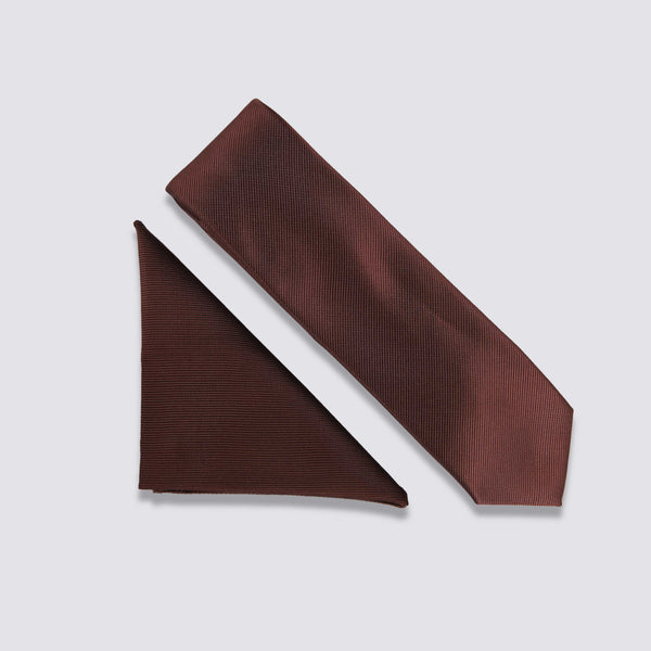 BROWN TIE & POCKRT SQUARE