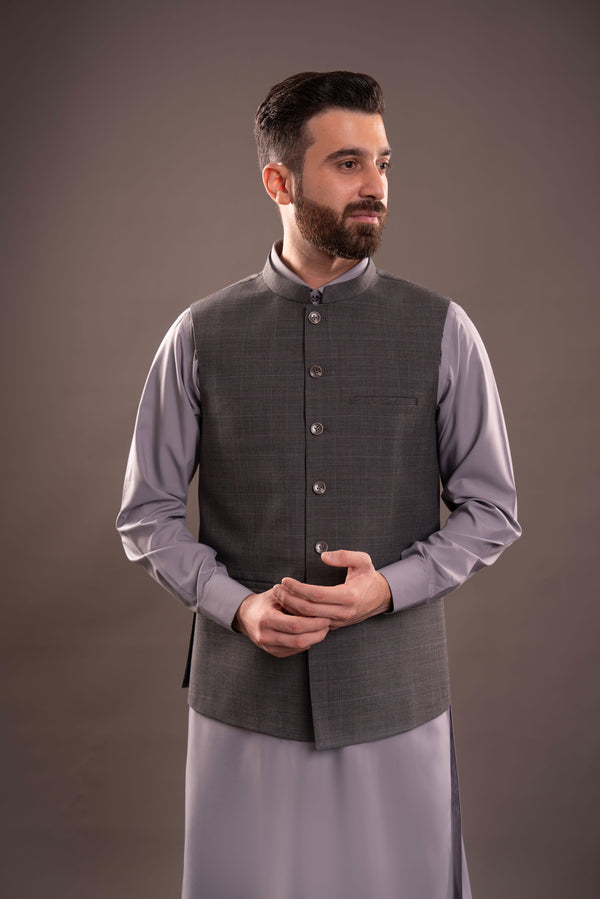 CLASSIC FIT GREY WAISTCOAT