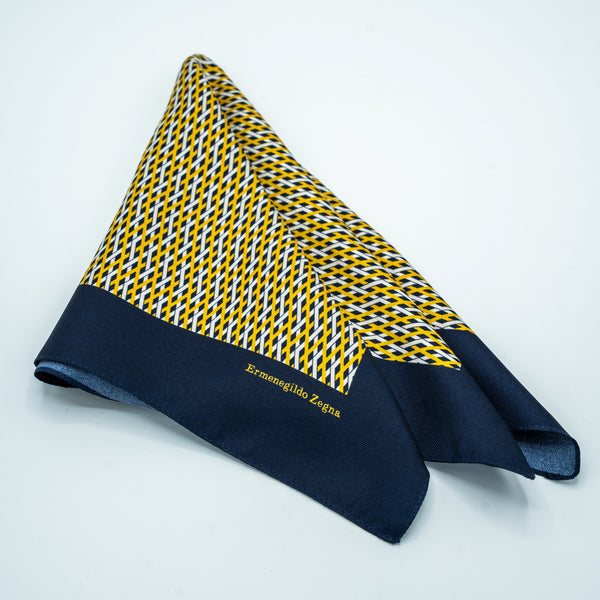 ZEGNA GEOMETRIC POCKET SQUARE