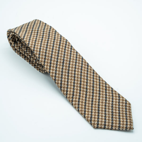 SOCIETY BROWN HOUNDSTOOTH TIE
