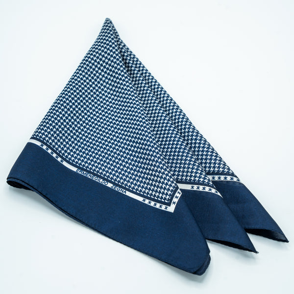 ZEGNA NAVY POCKET SQUARE