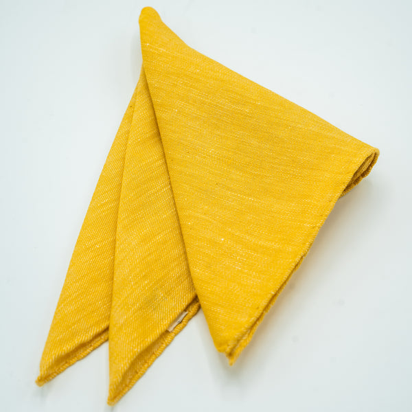 SOLID GOLD YELLOW LINEN POCKET SQUARE