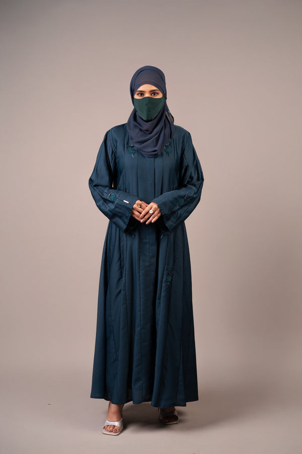 DEEP TEAL BLOOM ABAYA