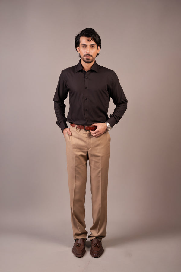 WRINKLE-FREE DARK COAL DRESS SHIRT