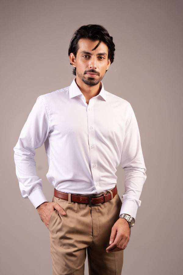 WRINKLE-FREE SNOW DRESS SHIRT