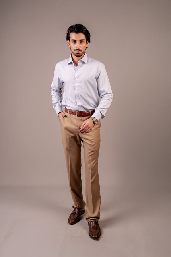 WRINKLE-FREE ICE BLUE DRESS SHIRT