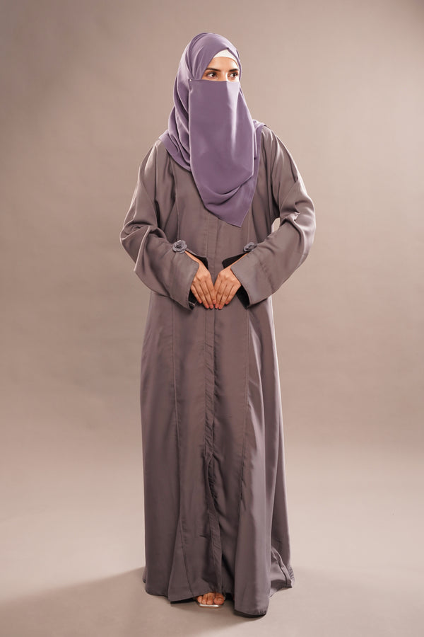 SATIN BLOOM ABAYA