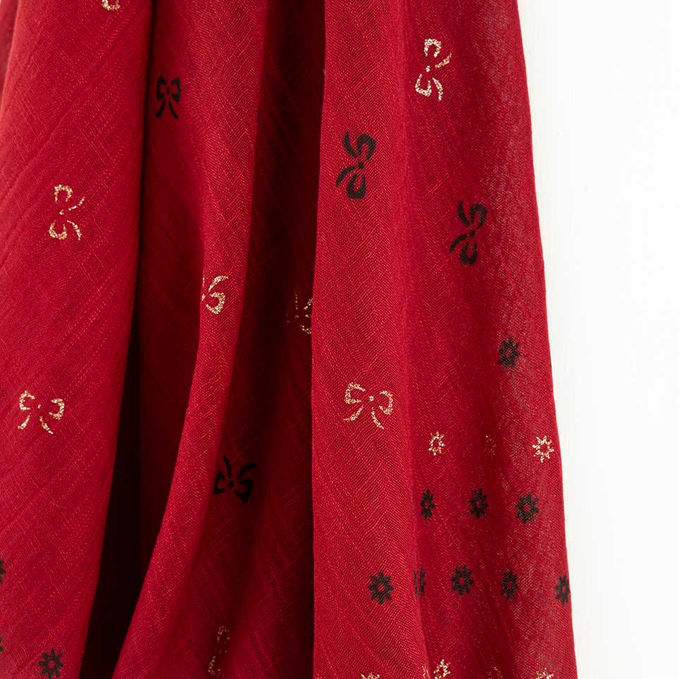 MAROON PRINT LAWN SCARF (HIJAB)