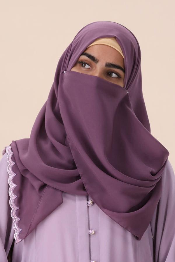 PLUM LACE HIJAB / GIRLS SCARF