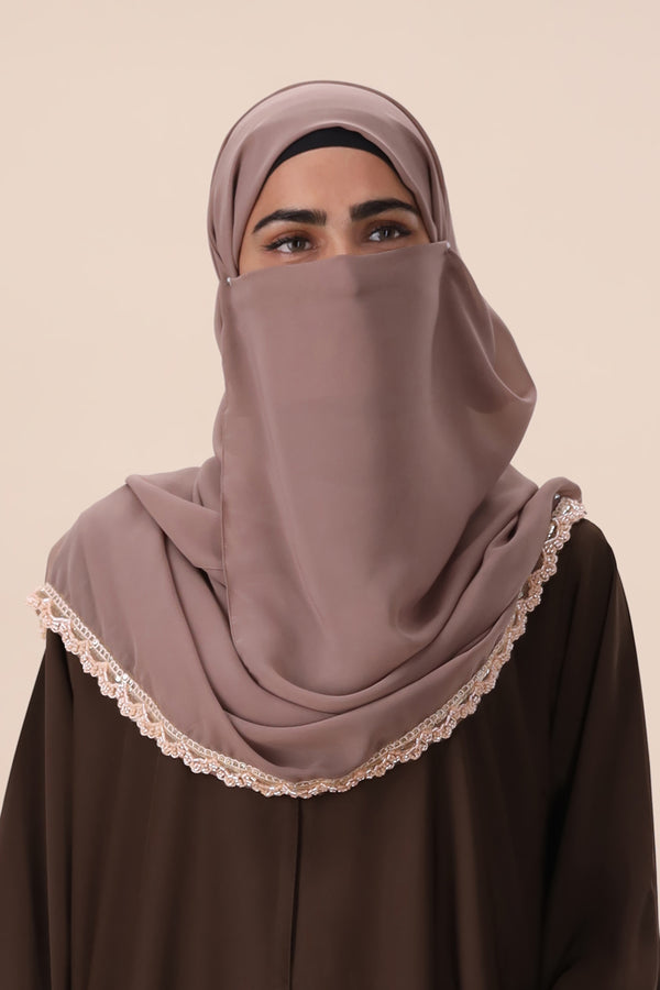 DESERT TAUPE LACE HIJAB