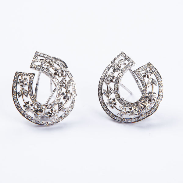 Stylish Silver U Earrings