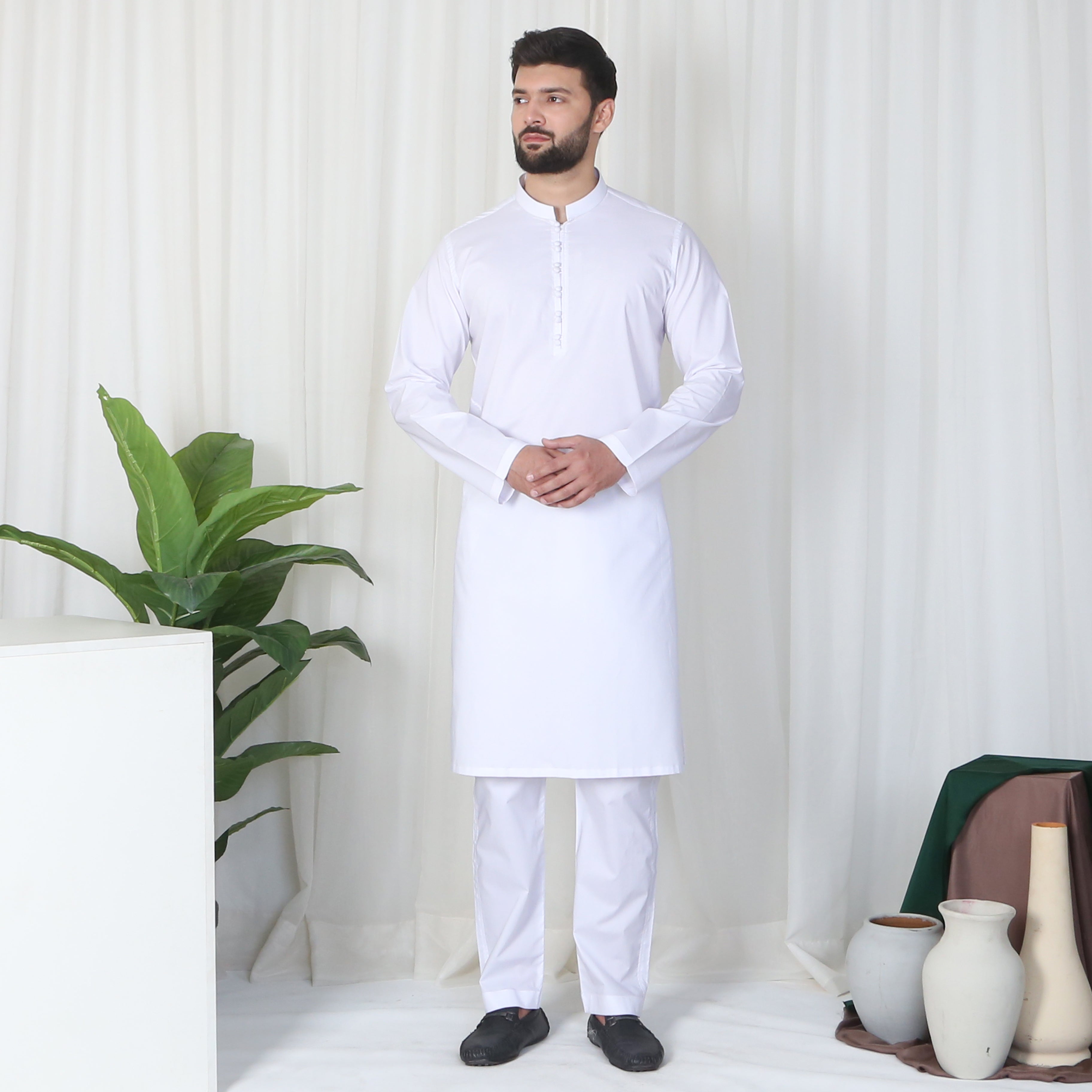 POWDER WHITE COTTON SUIT