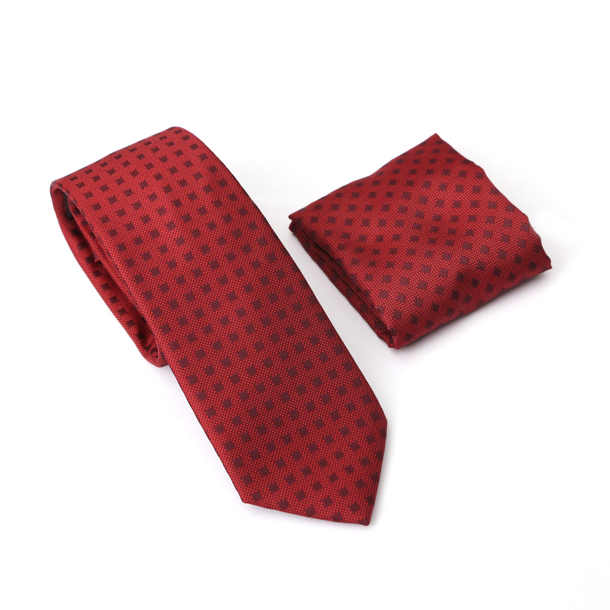 Maroon Tie and Pocket Square