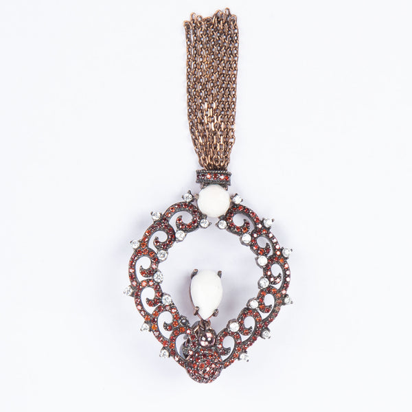 Traditional White Stone Drop Pendant