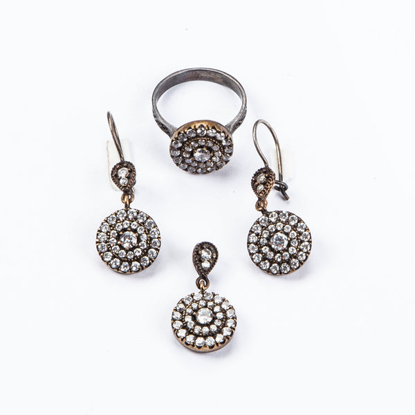 Classic Circular Pendant and Ring Set
